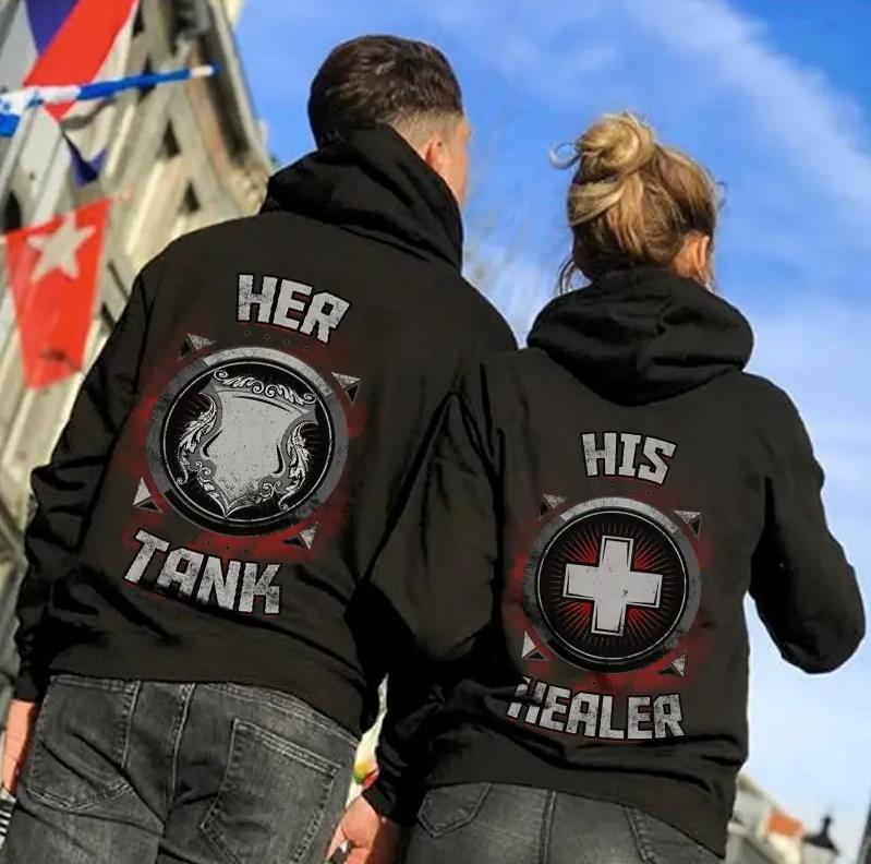 Her Tank & His Healer Hoodie Gifts For Couple Lover Matching