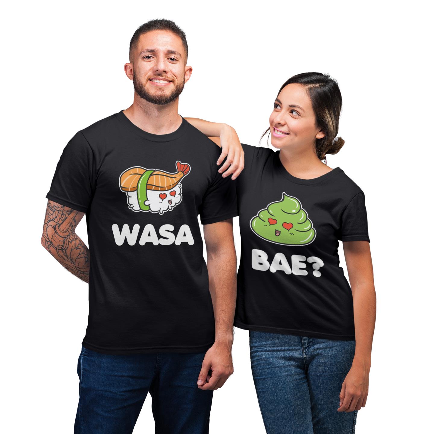 His and Her Funny Matching Outfits Couple Gifts Wasa Bae For Couple Lover Matching T-shirt