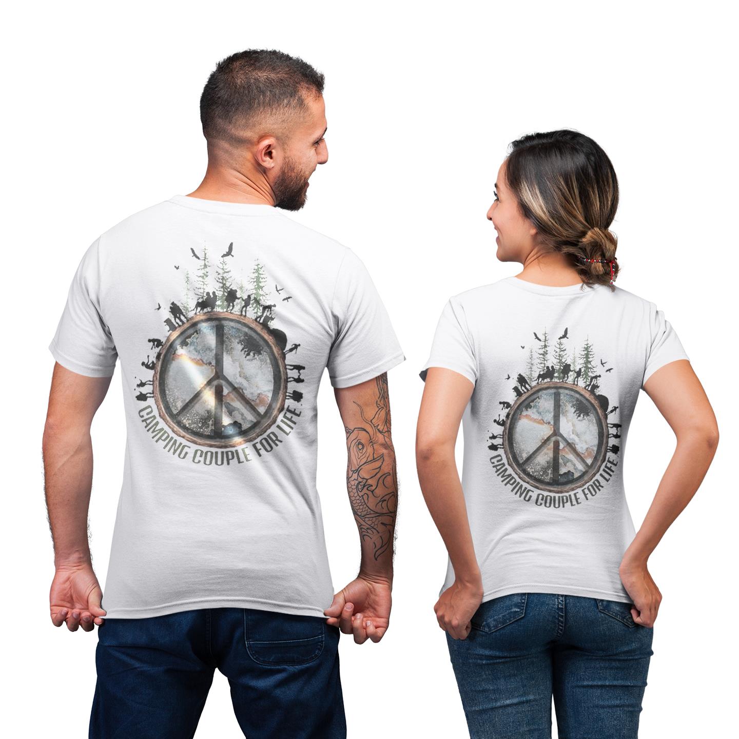 Husband & Wife Camping Partners For Life Matching Camping For Couple Gift T-Shirt