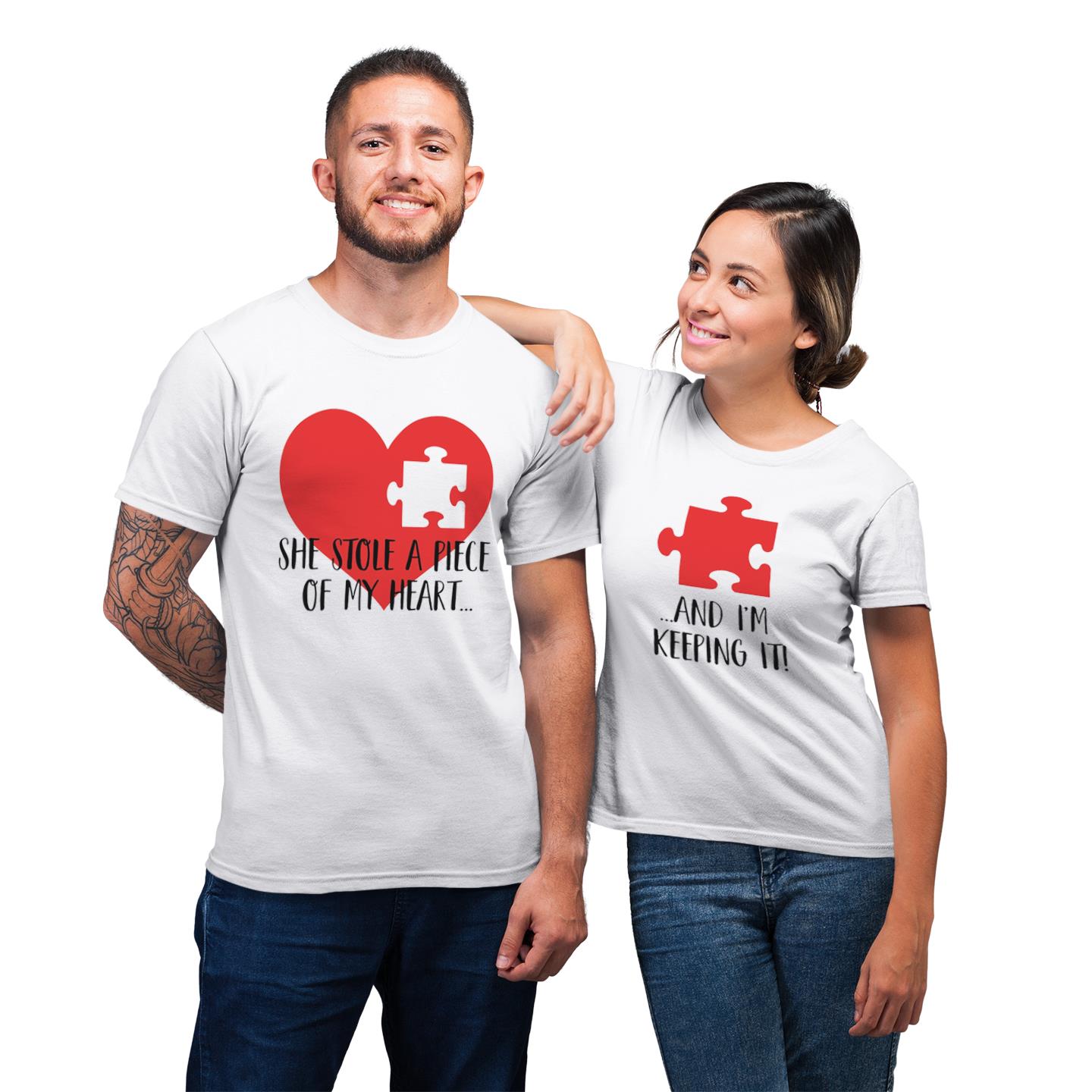 I Lost A Piece Of My Heart She Stole I?m Keeping Couple Matching Funny T-Shirt