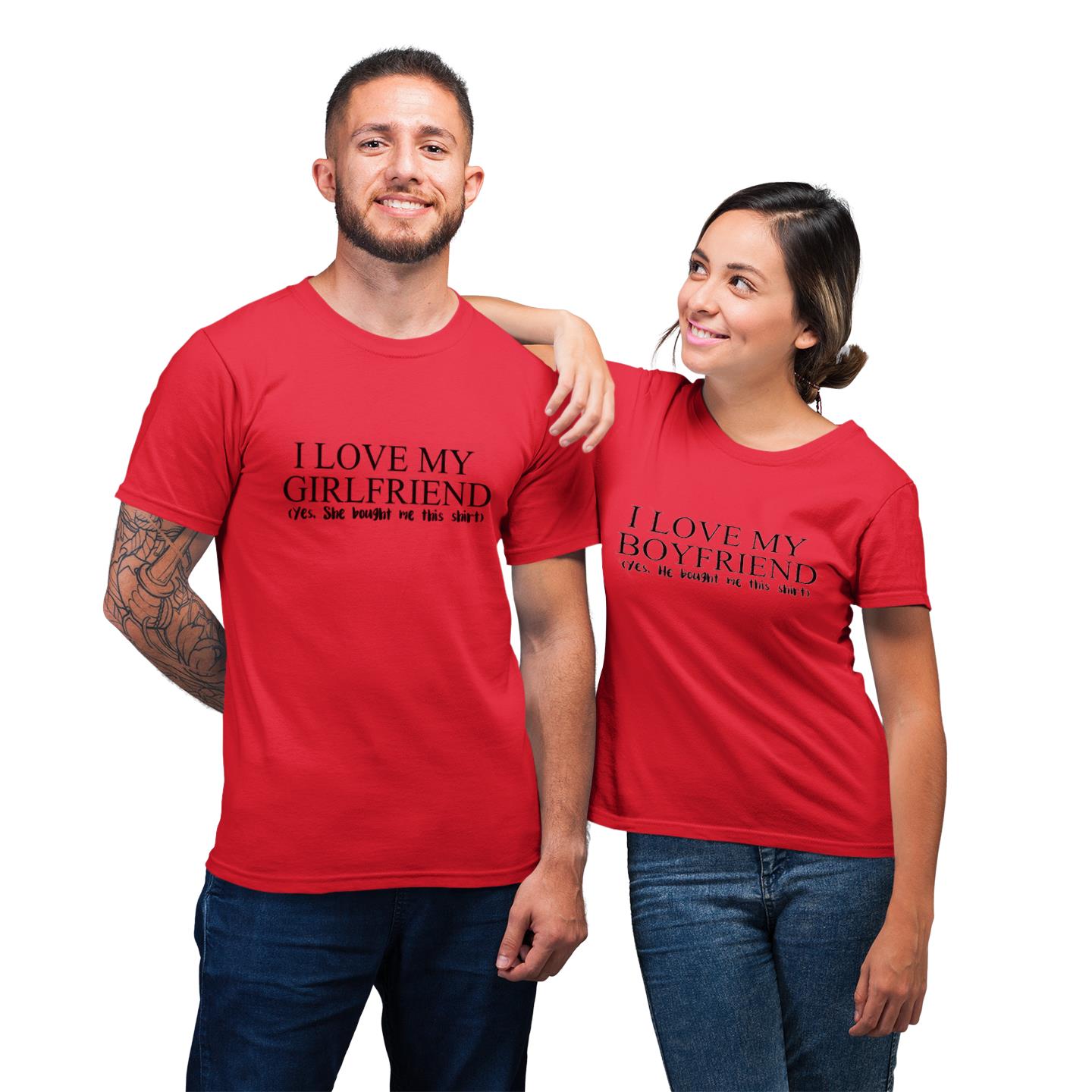 I Love My Boyfriend Girlfriend For Couples Lover Matching T-shirt