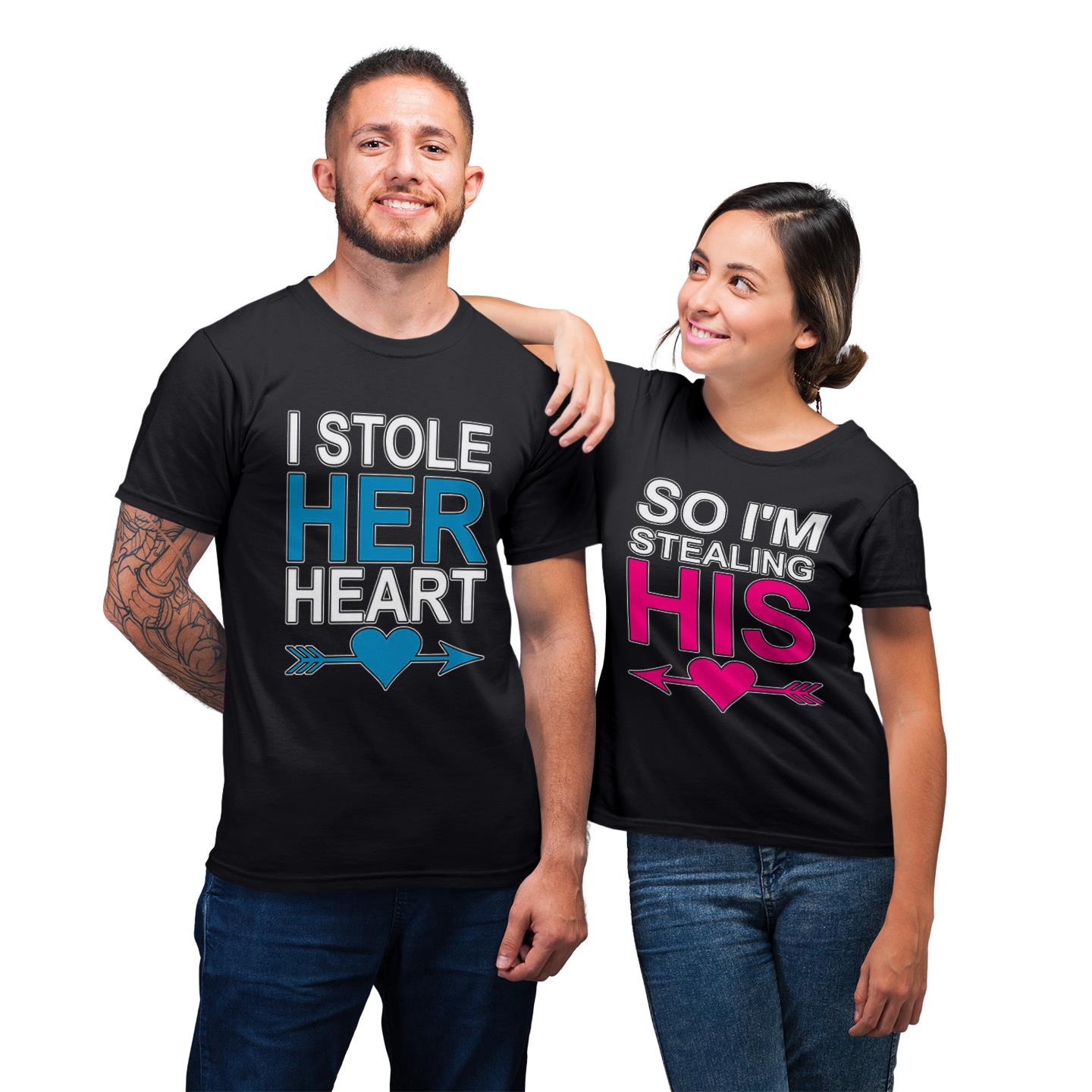 I Stole His Her Heart Shirt For Couple Matching T-shirt
