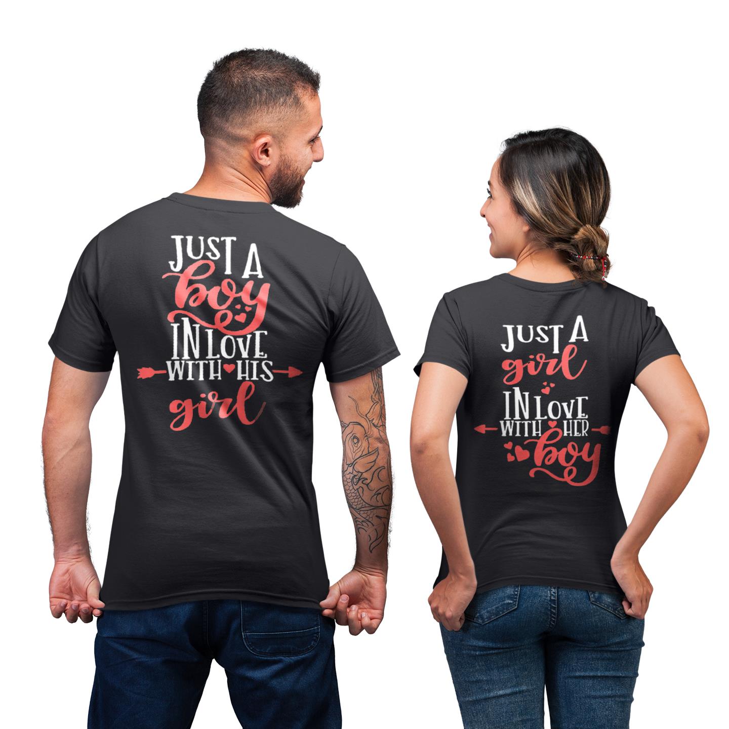 Just A Couple In Love Each Other Shirt For Couple Lover Matching T-shirt