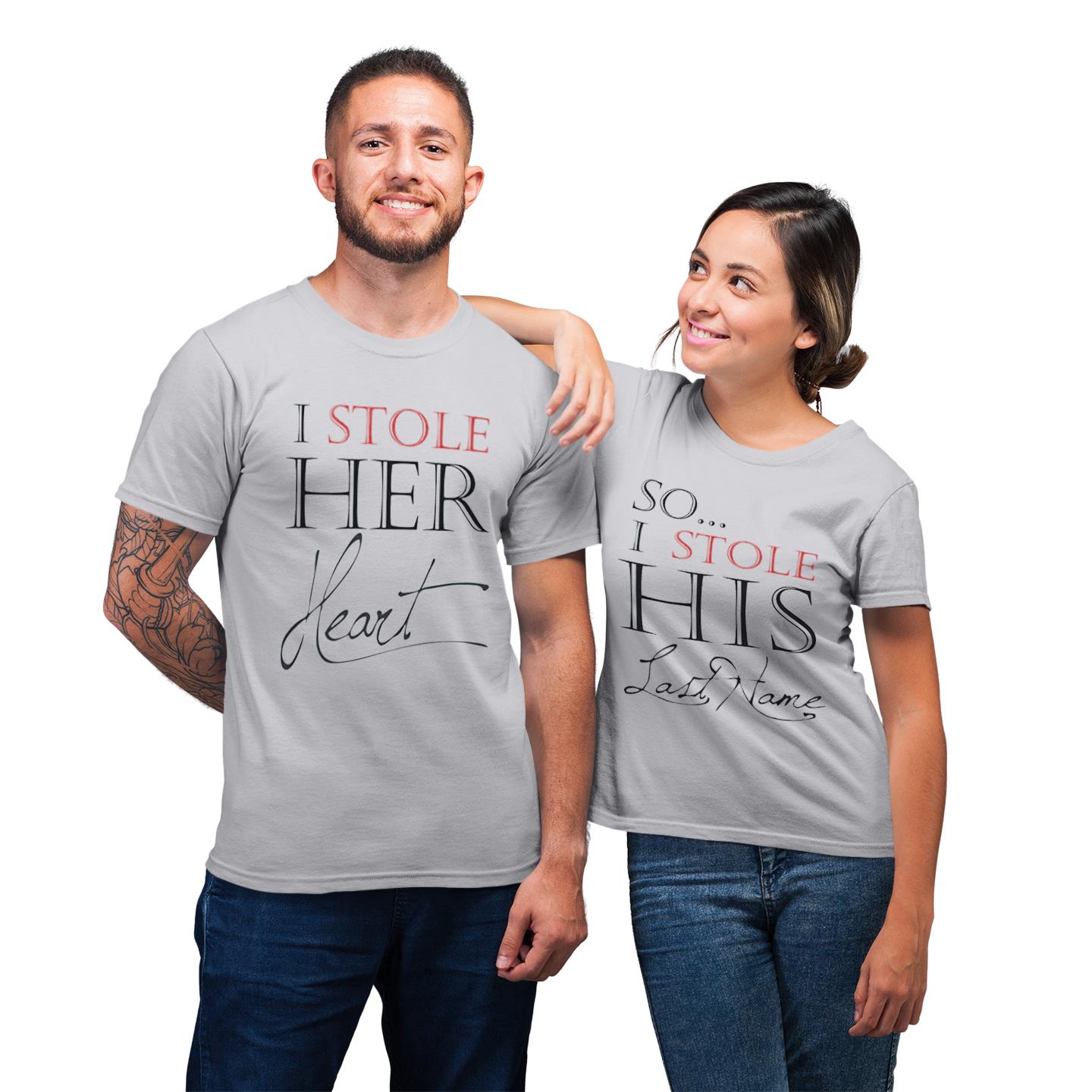 Just Married For Husband and Wife Gift Wedding, Anniversary, Newlywed Matching Couple T Shirt