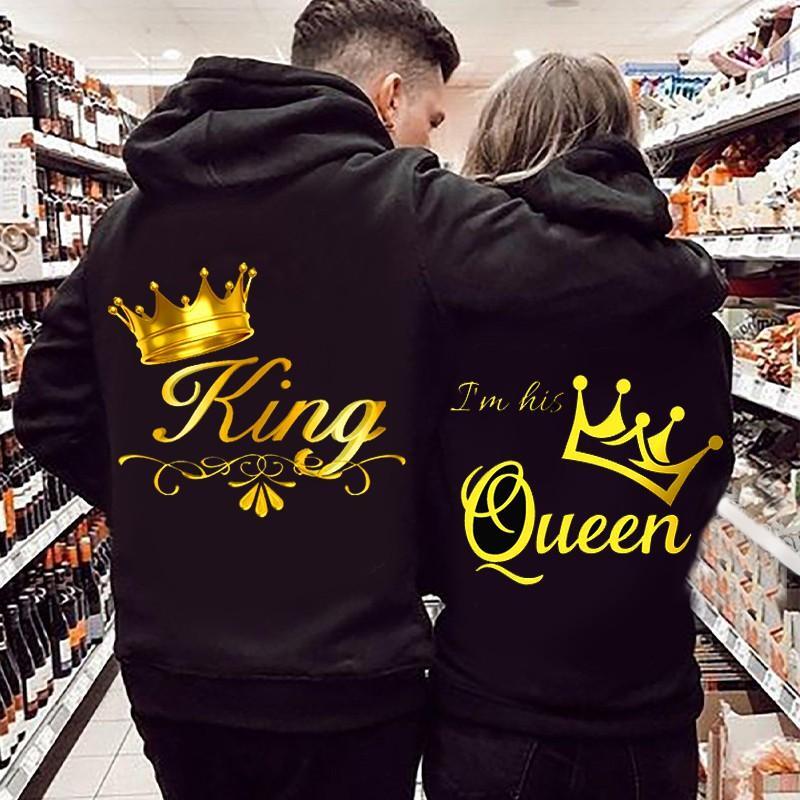 King Queen Crown Couples Hoodie