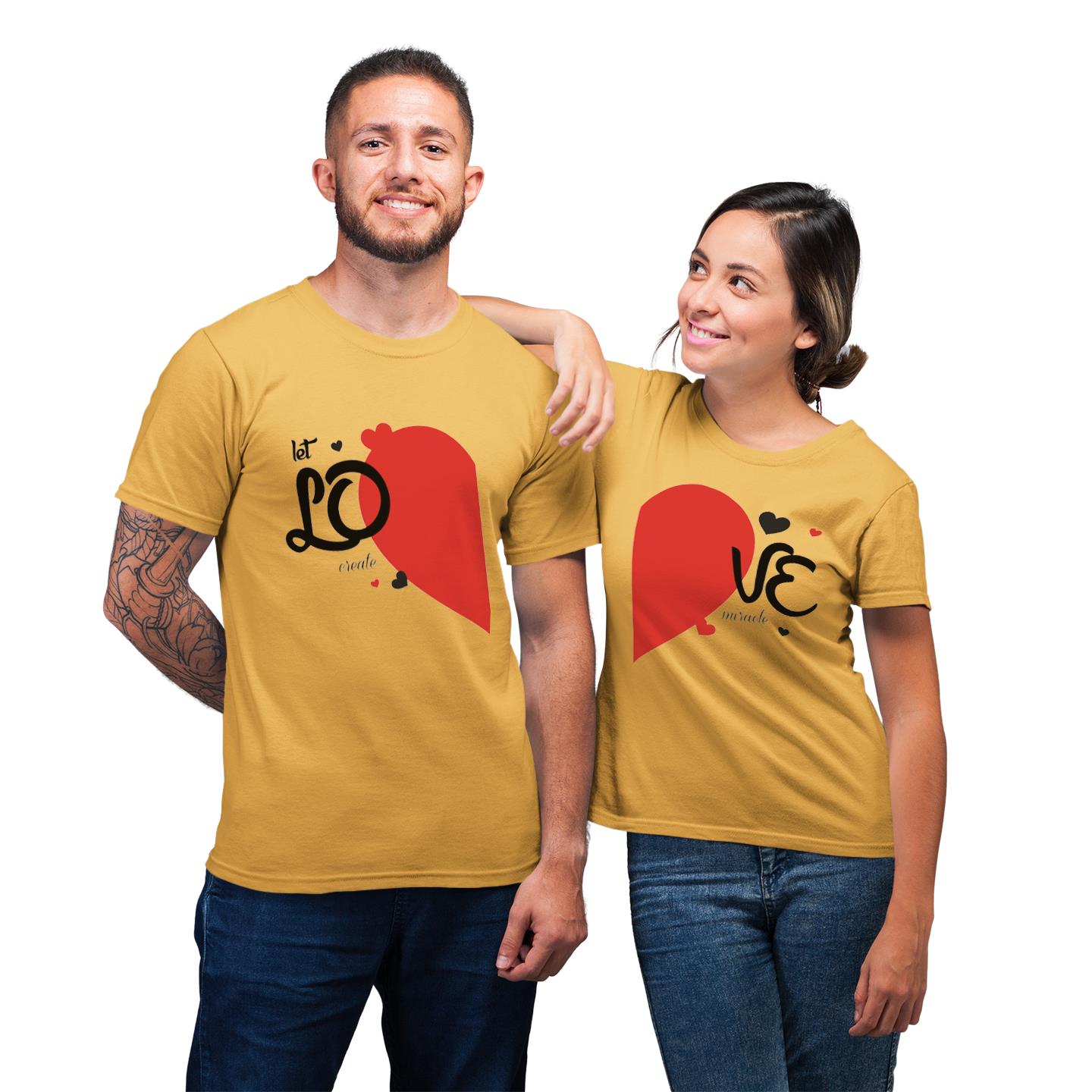Let Create Miracle By Love Shirt For Couples Lover Matching T-shirt