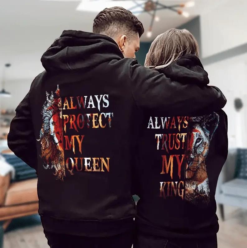Lion-King & Queen Hoodies For Matching Couple