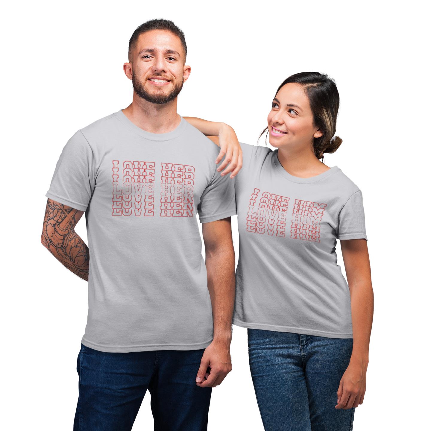 Love Him Love Her Matching For Couple His And Hers Gift T-Shirt