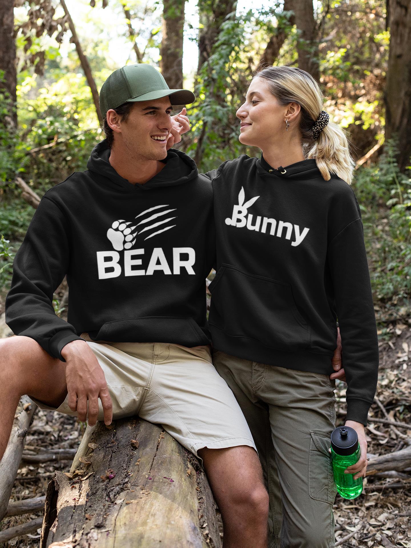 Lovely Bunny Bear Couples Hoodie For Marching Lover