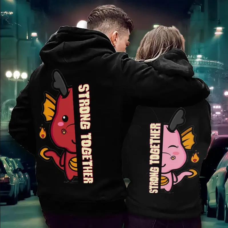Lovely Dragon Strong Together Hoodie Gifts For Couple Lover Matching