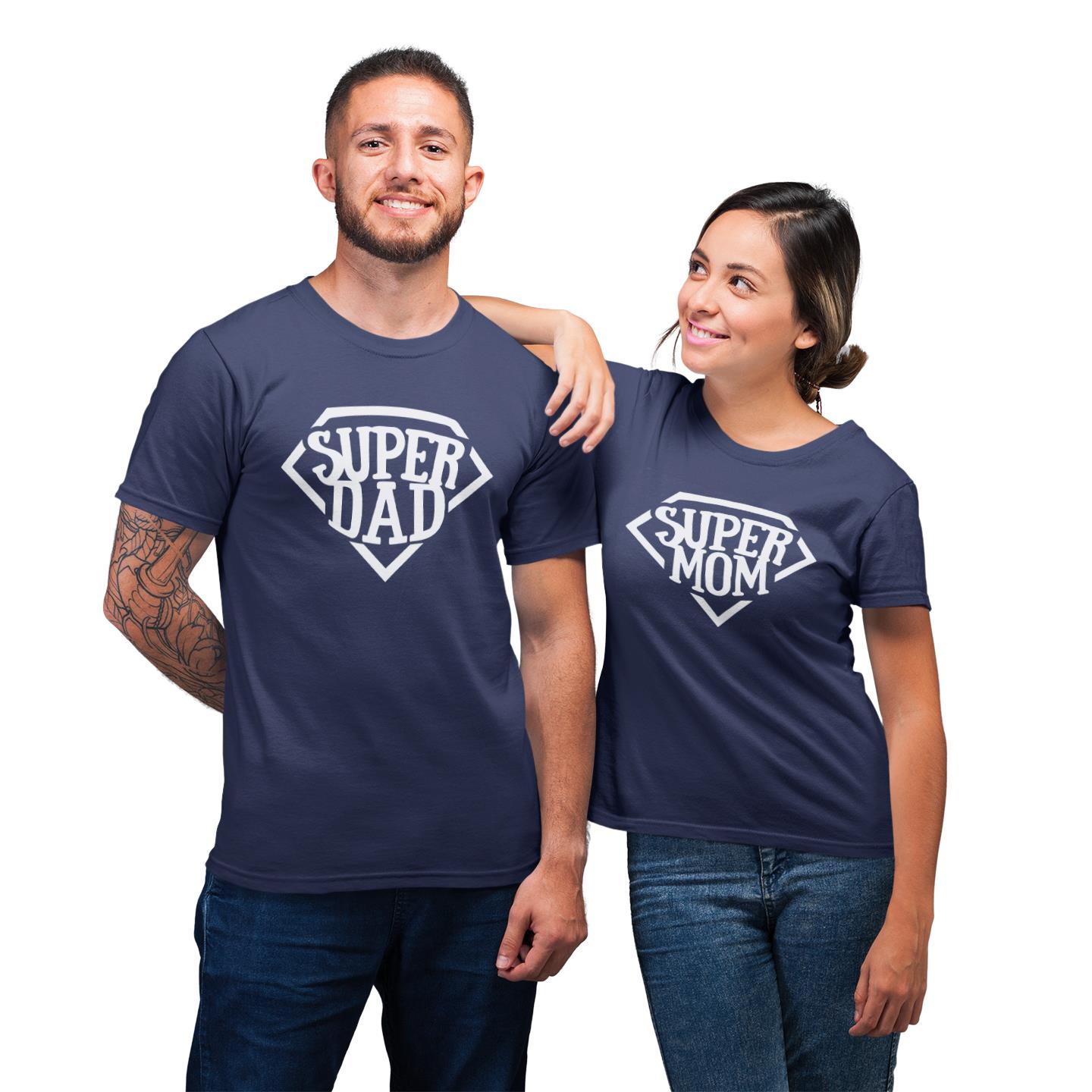 Matching Shirt Gift For Super Dad Super Mom Couple Daddy Mommy T-shirt