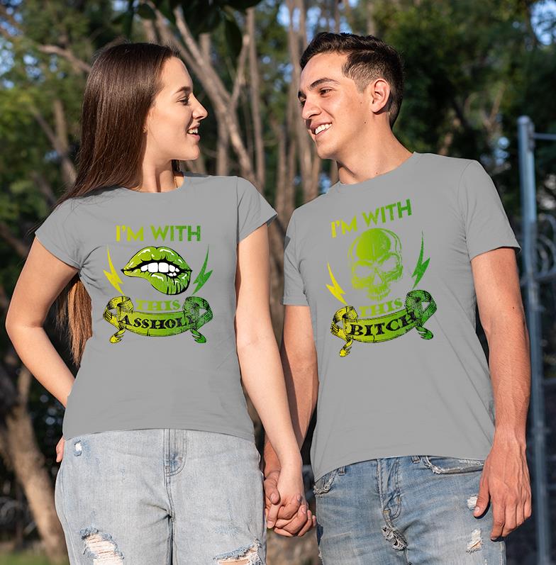 Multicolor T-shirts�I?m With This Bitch & I?m With This Asshole Matching Shirt For Couple T-shirt