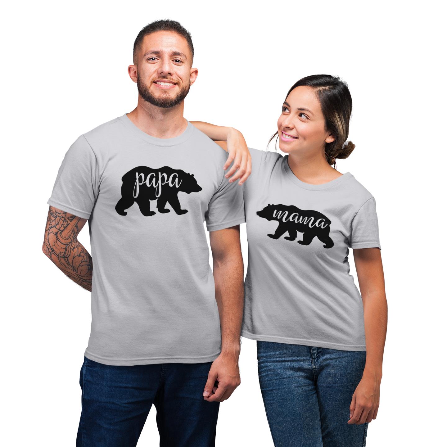 Papa Bear Mama Bear Shirt Matching For Couple Parents Dad Mom Family Gift T- Shirt