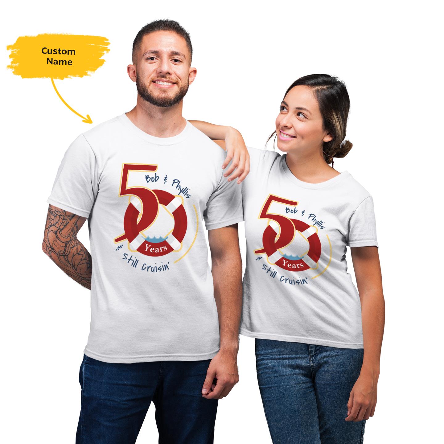 Personalized 50th Anniversary Custom Name For Couple Matching  Gift T-Shirt