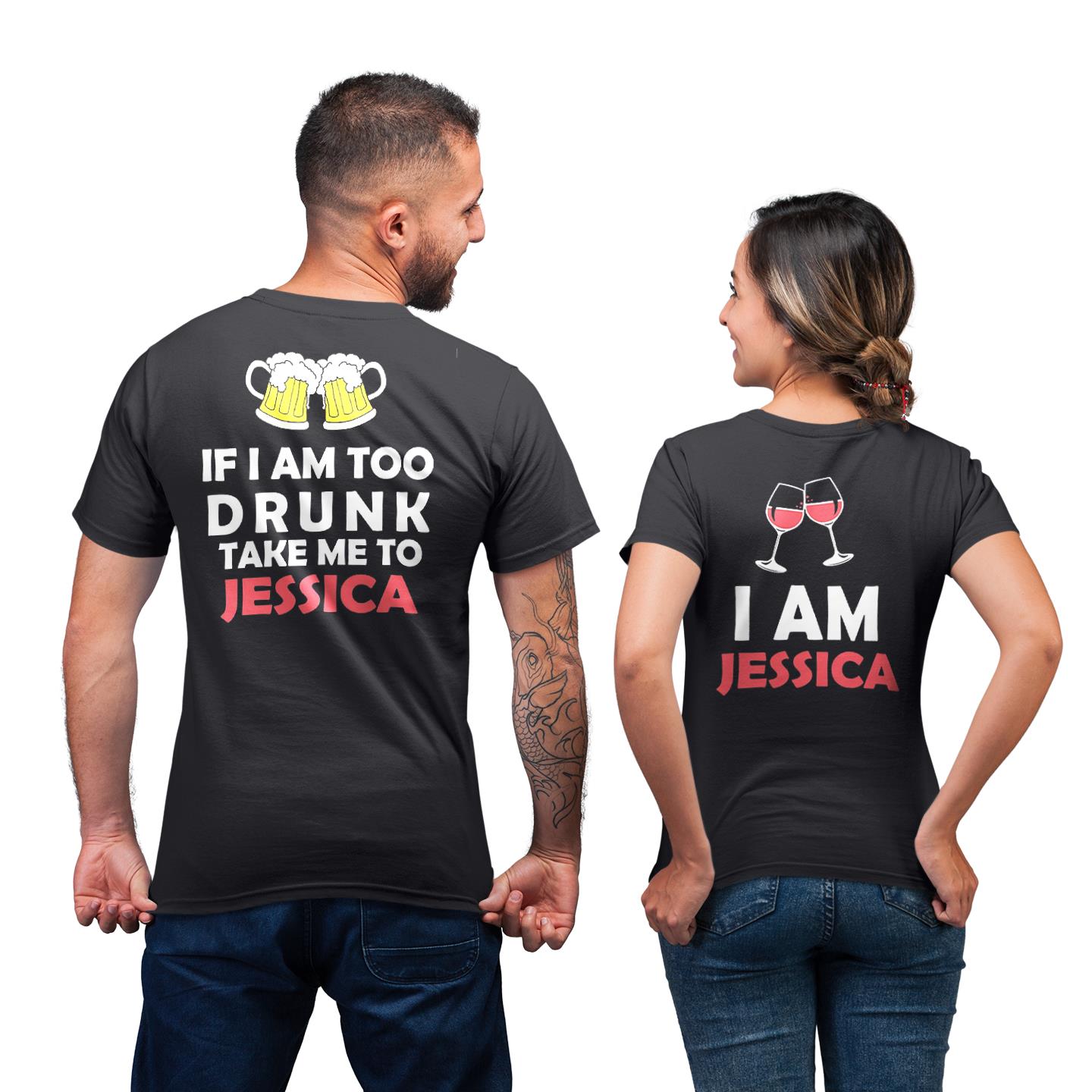 Personalized Drinking Funny Party Custom Name For Couple Lover Matching T-shirt