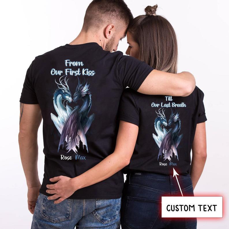 Personalized Till Our Last Breath Dragons Custom Name Shirt For Couple Lover Matching T-shirt