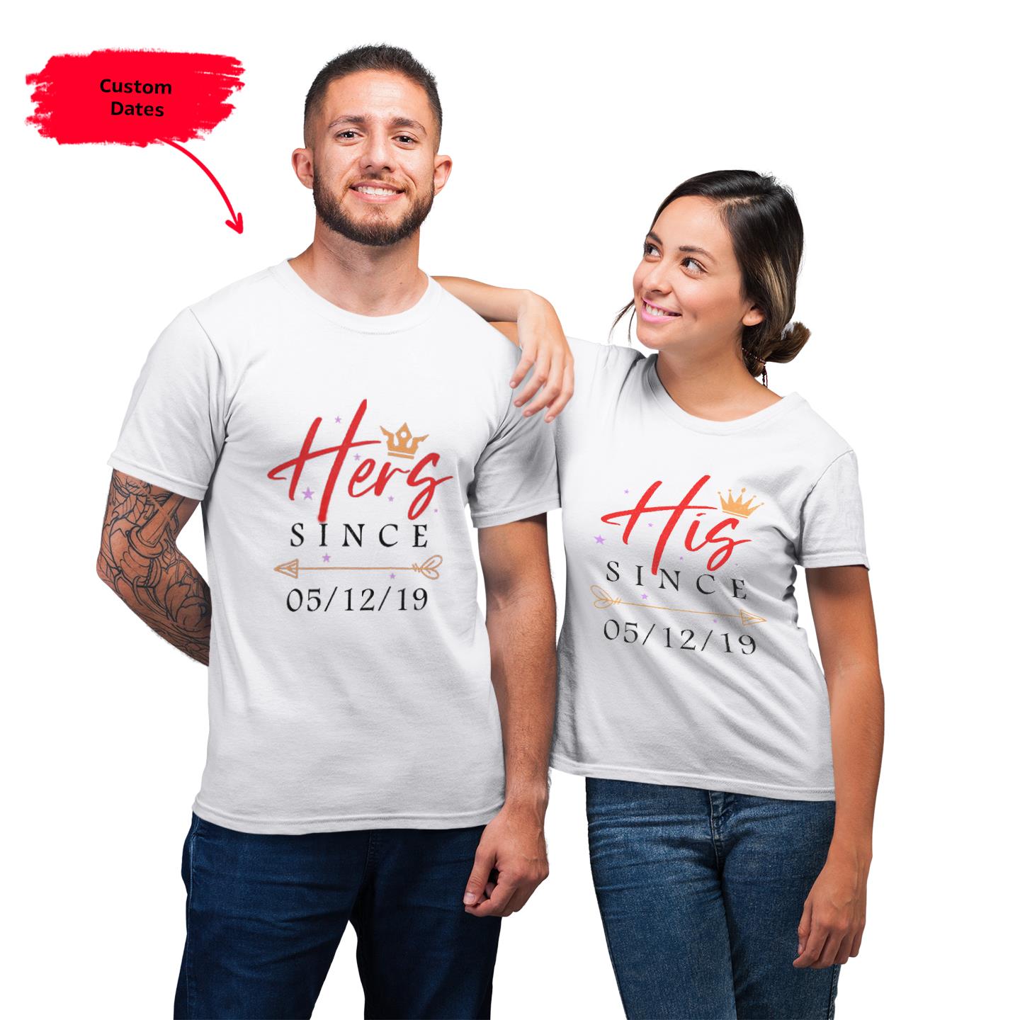 Personalized Together  Custom Number For Couples Matching T-Shirt