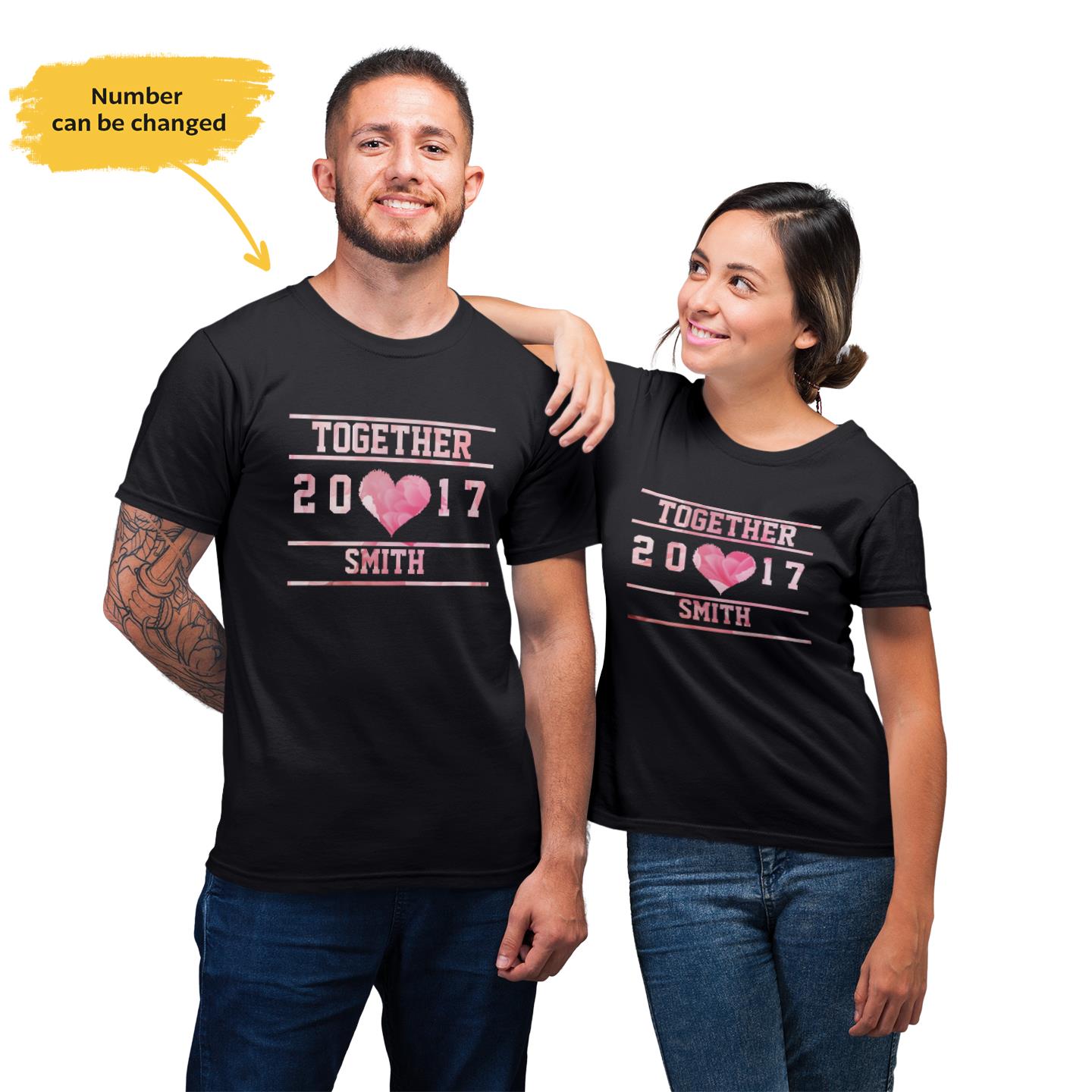 Personalized Together Since Custom Number For Couples Matching T-shirt