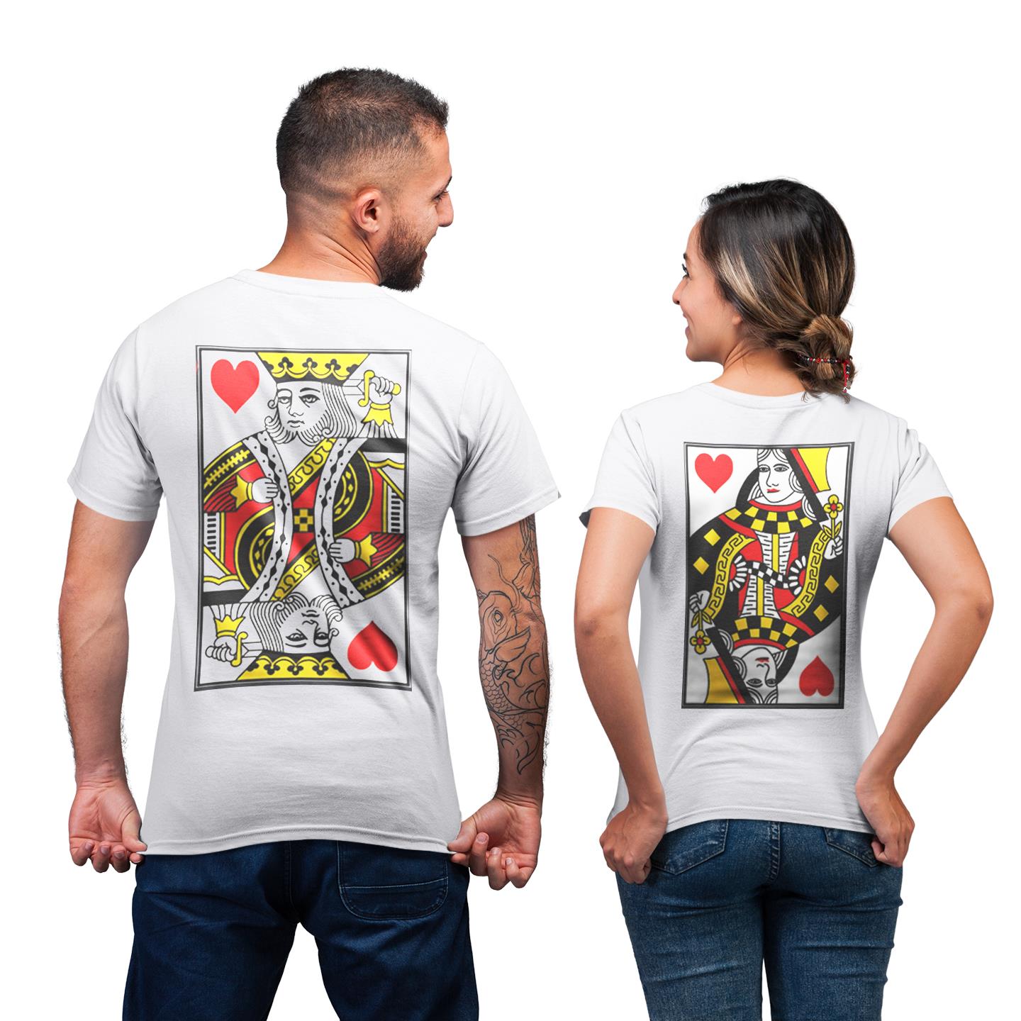 Poker Cards King And Queen Funny Couple Matching Gift T-Shirt
