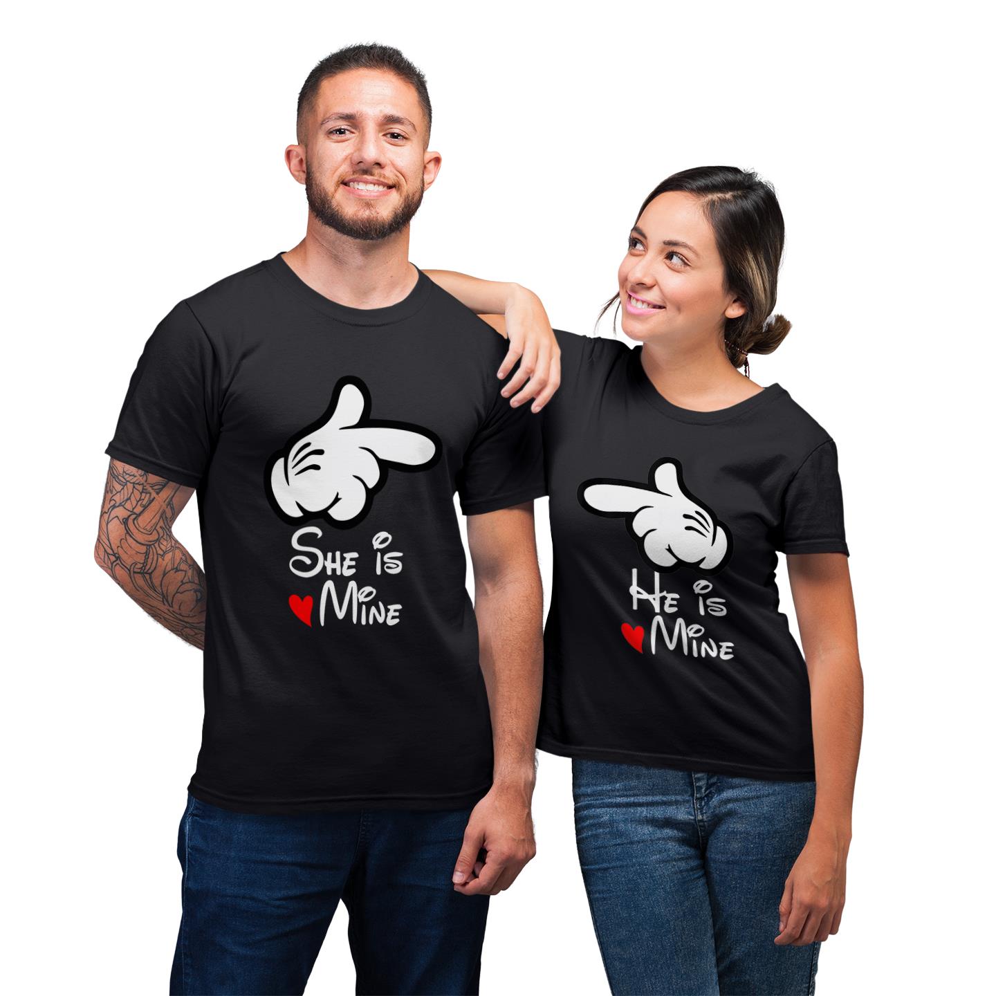 She Is Mine He Is Mine Matching Couple Valentine?s Day Gift T-Shirt