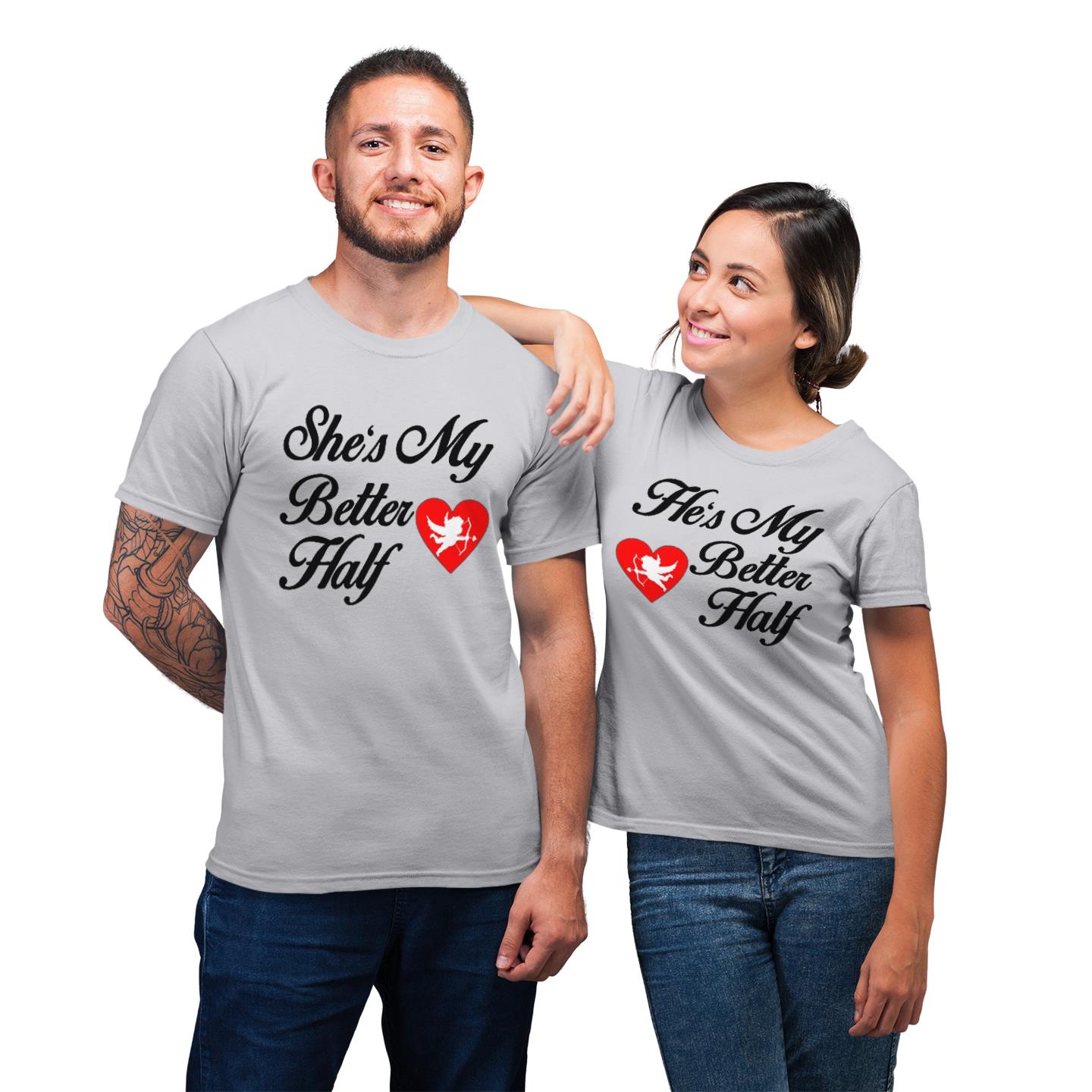 She?s He?s My Better Half Funny Matching For Couple His And Hers Gift T- Shirt