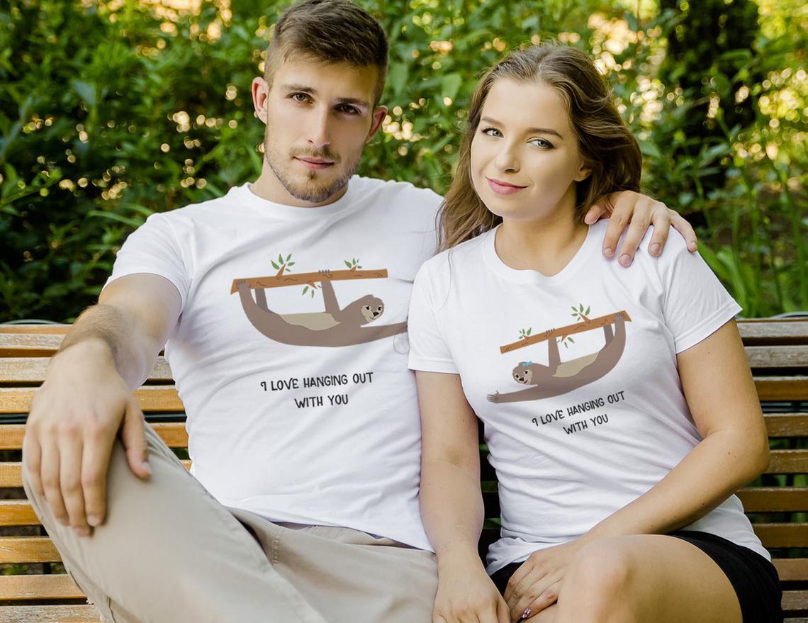 Sloth Together For Couple Lover Matching T-shirt