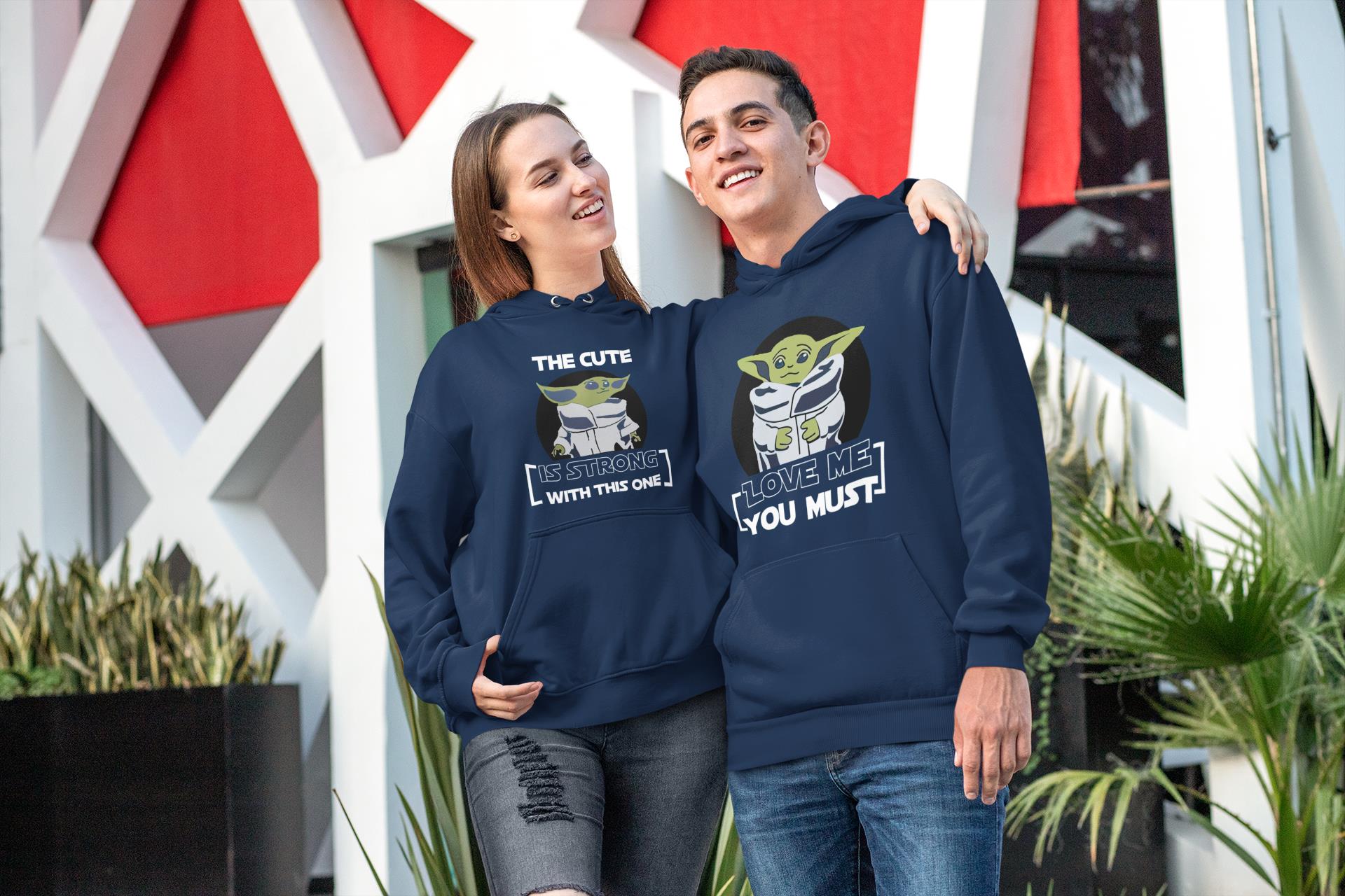 Star Love Me You Must Baby War Yoda Hoodie Gifts For Couple Lover Matching