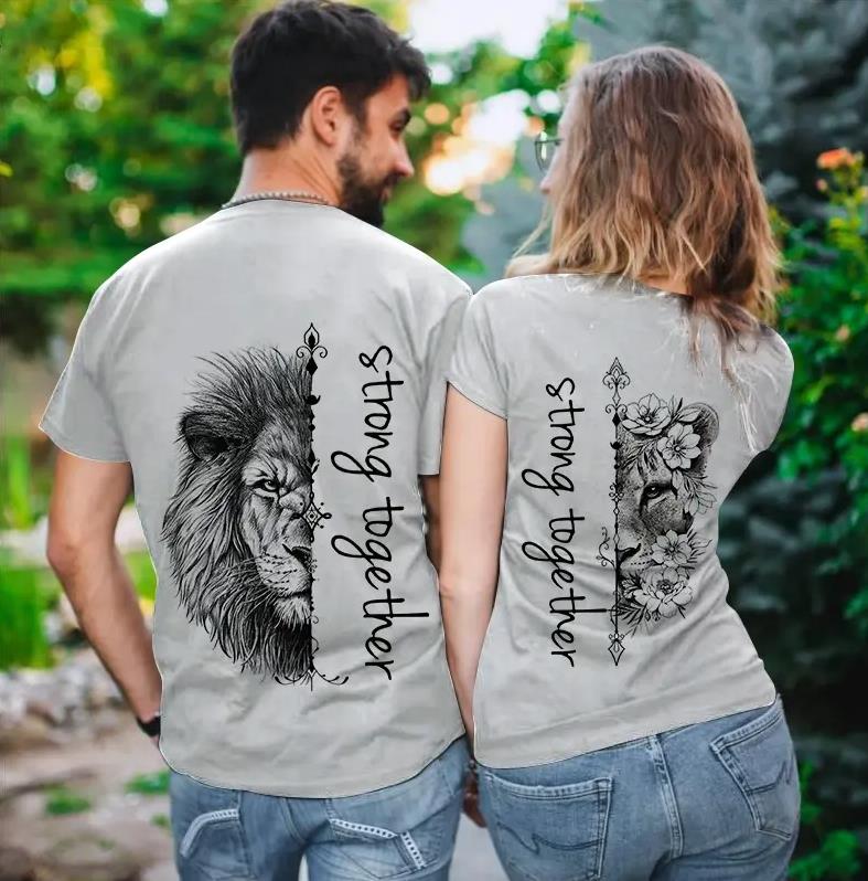 Strong Together Lion T-Shirt For Couple Lovers