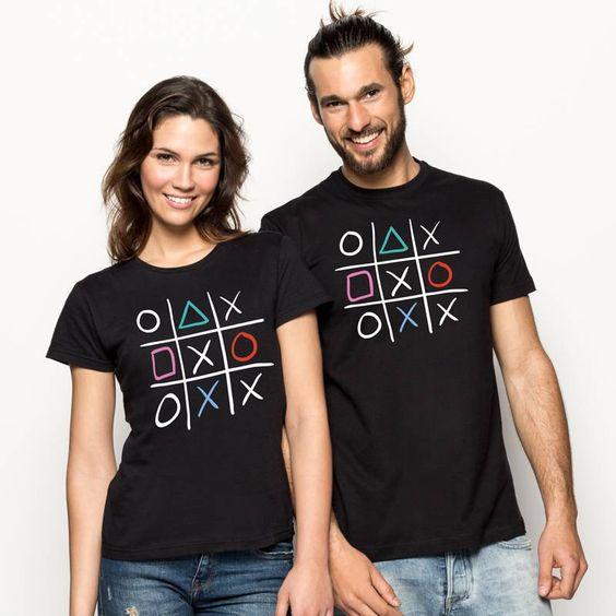 Tic Tac Toe Matching For Couple Lover Gift T-shirt