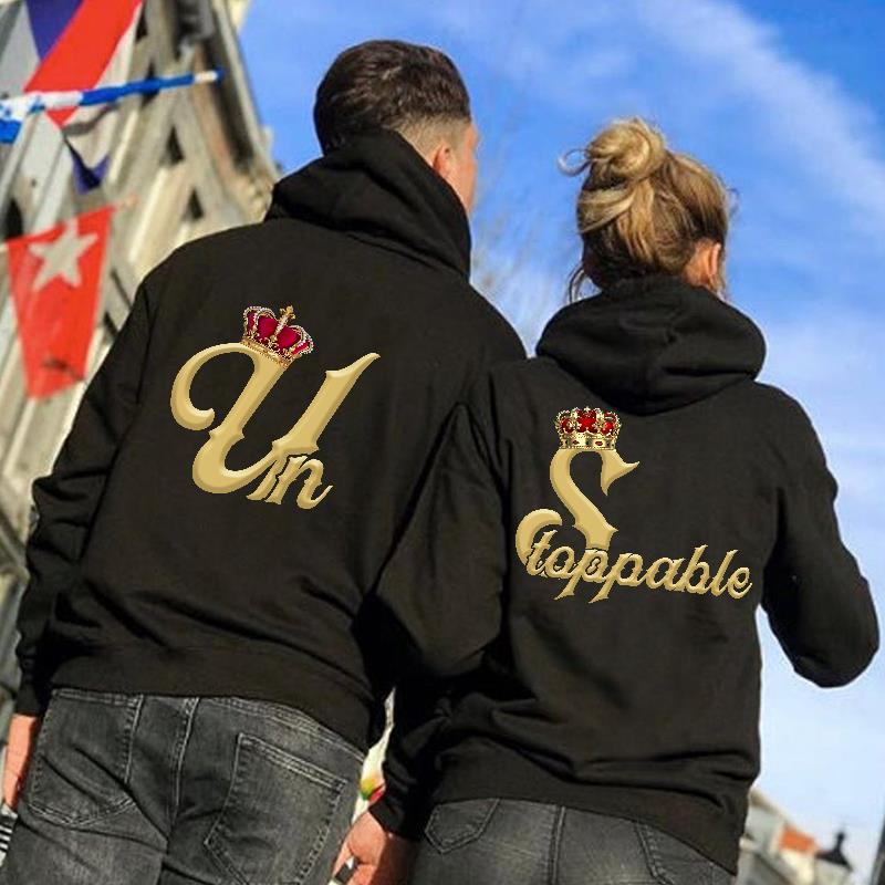 Un Stoppable-King& Queen Hoodie Gifts For Couple Lover Matching
