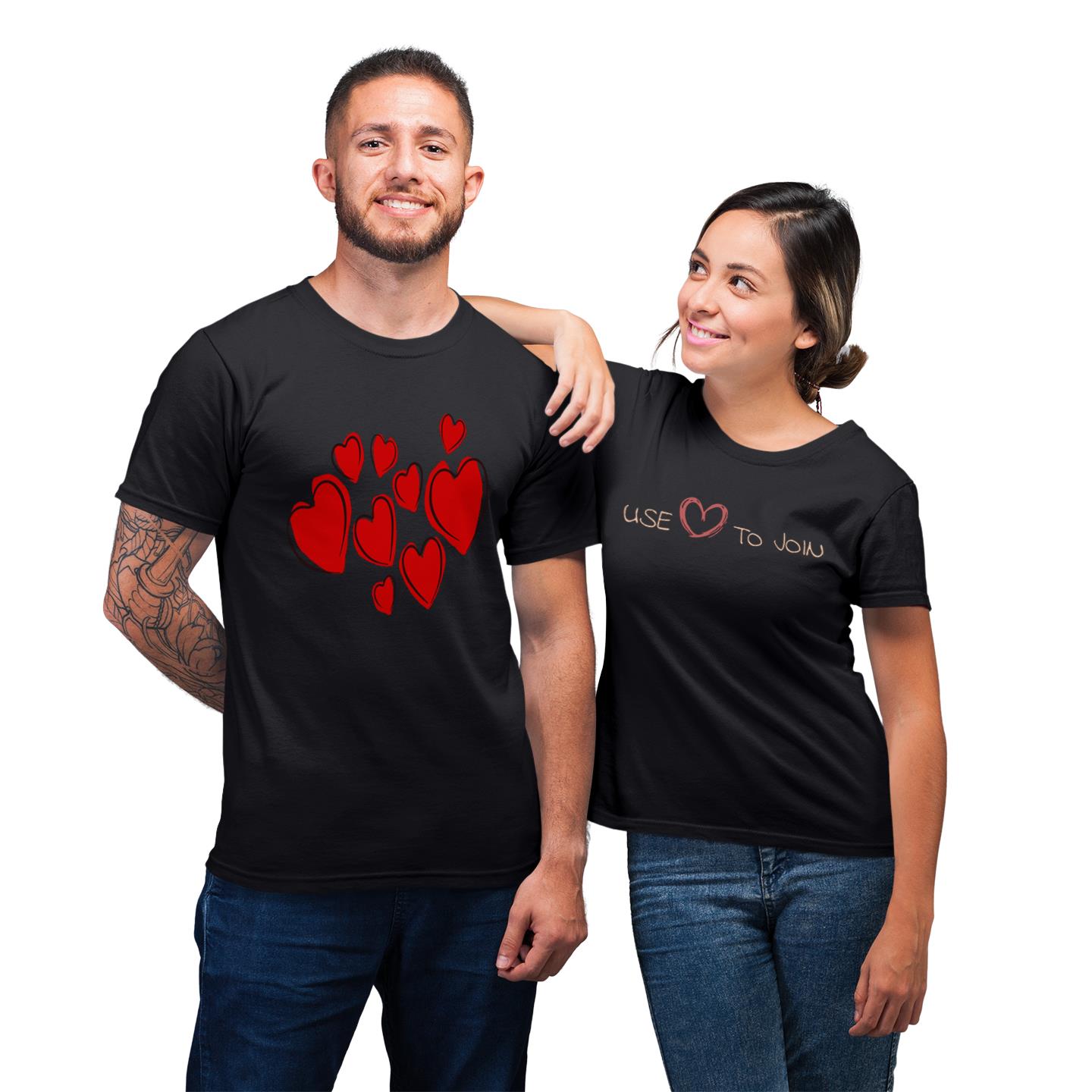 Use Love To Join Flying Hearts Shirt For Couple Lover Matching T-shirt