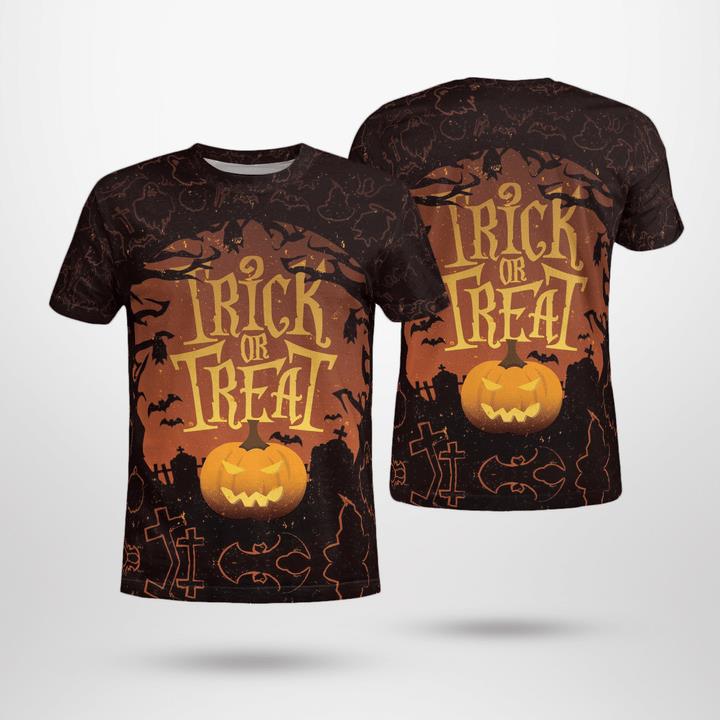 Happy Halloween Trick Or Treat Scary Night Pumpkin Spooky 3D T-Shirt