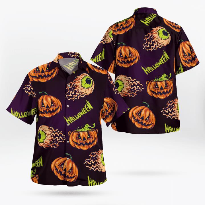Scary Flying Eyeball Pumpkins Halloween Spooky 3D Hawaii Shirt