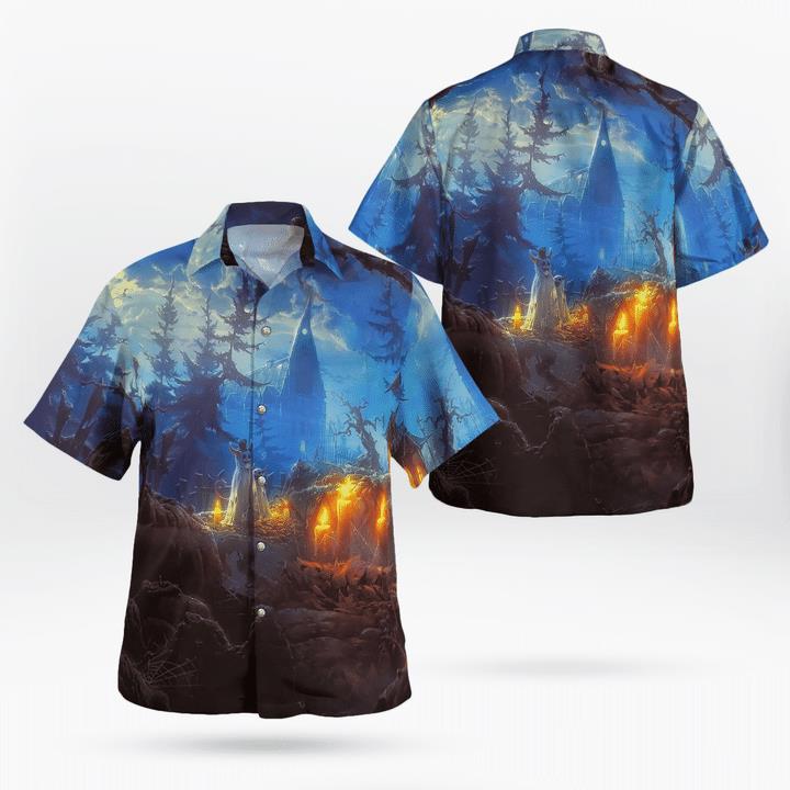 Scary Halloween Night Ghost Custom Cathedral Spooky 3D Hawaii Shirt