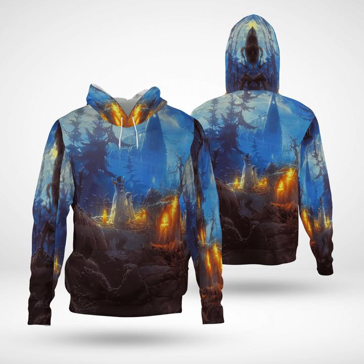 Scary Halloween Night Ghost Custom Cathedral Spooky 3D Hoodies