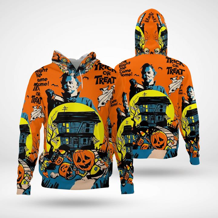 Scary Murder The Night He Come Home Pumpkin 3D Hoodies