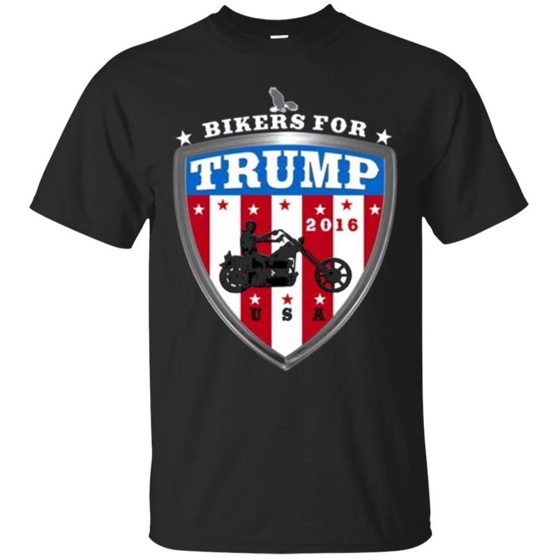 2016 Usa Red White And Blue Bikers For Trump T-shirt