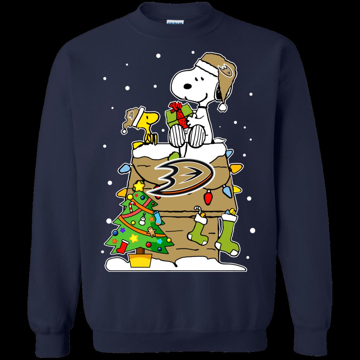 Anaheim Ducks Ugly Christmas Sweaters Snoopy Hoodies Sweatshirts 1