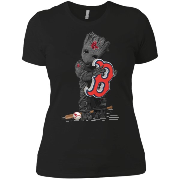 Baby Groot Hug Boston Red Sox Baseball Shirt Ladies? Boyfriend Shirt