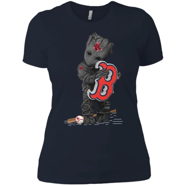 Baby Groot Hug Boston Red Sox Baseball Shirt Ladies? Boyfriend Shirt 1