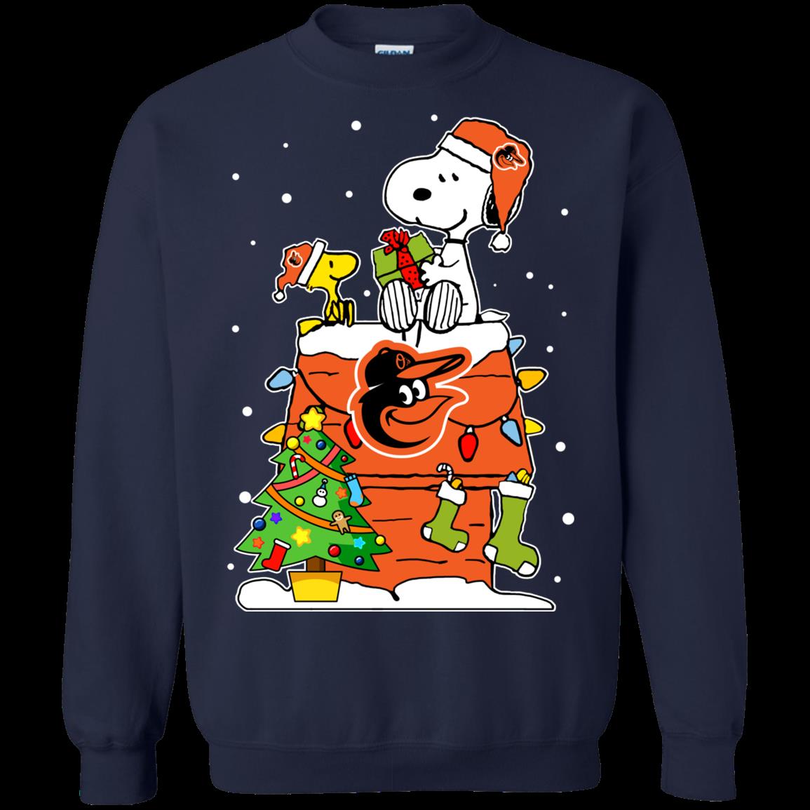Baltimore Orioles Ugly Christmas Sweaters Snoopy Hoodies Sweatshirts 1