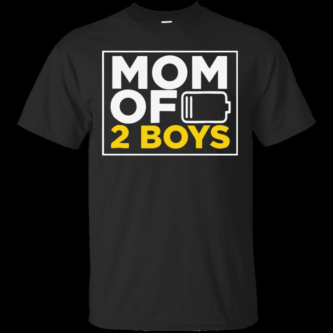 Mothers Day Shirt Gift Mom Of 2 Boys Tee For Women Mother Cotton Shirt