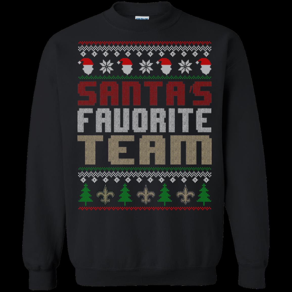 New Orleans Saints Ugly Christmas Sweater Santa Favorite Team
