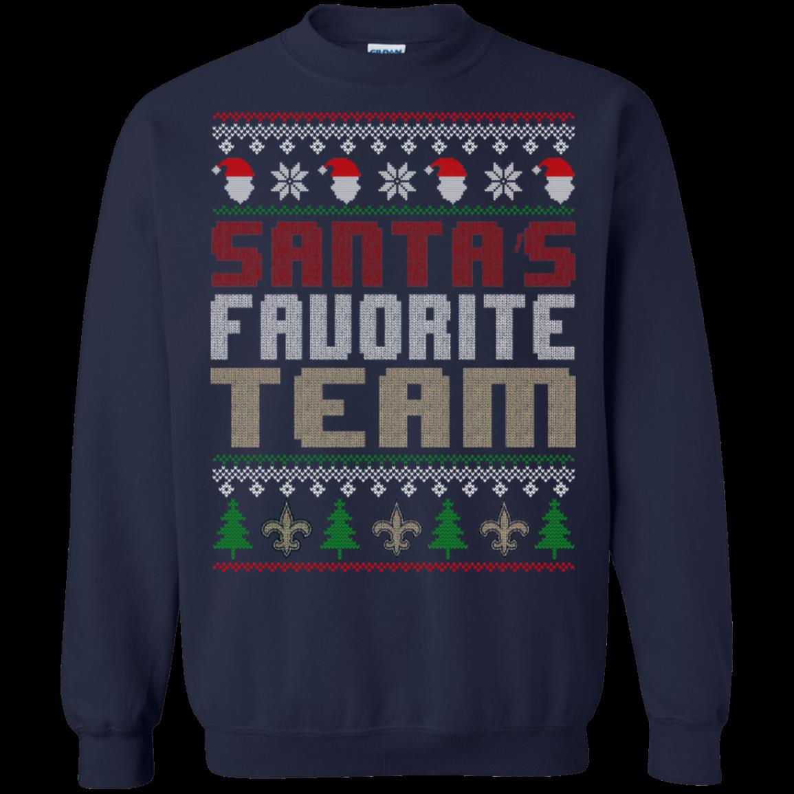 New Orleans Saints Ugly Christmas Sweater Santa Favorite Team 1