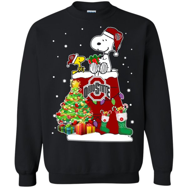 Ohio State Buckeyes Snoopy & Woodstock Christmas Shirt Sweatshirt