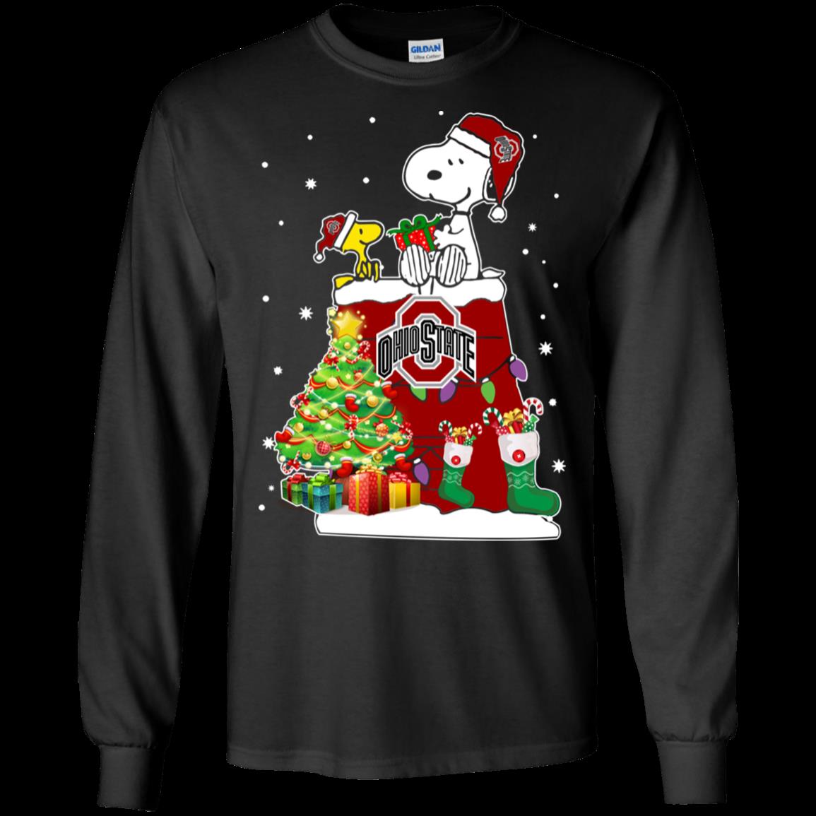 Ohio State Buckeyes Snoopy & Woodstock Christmas Shirt Ultra Cotton Shirt
