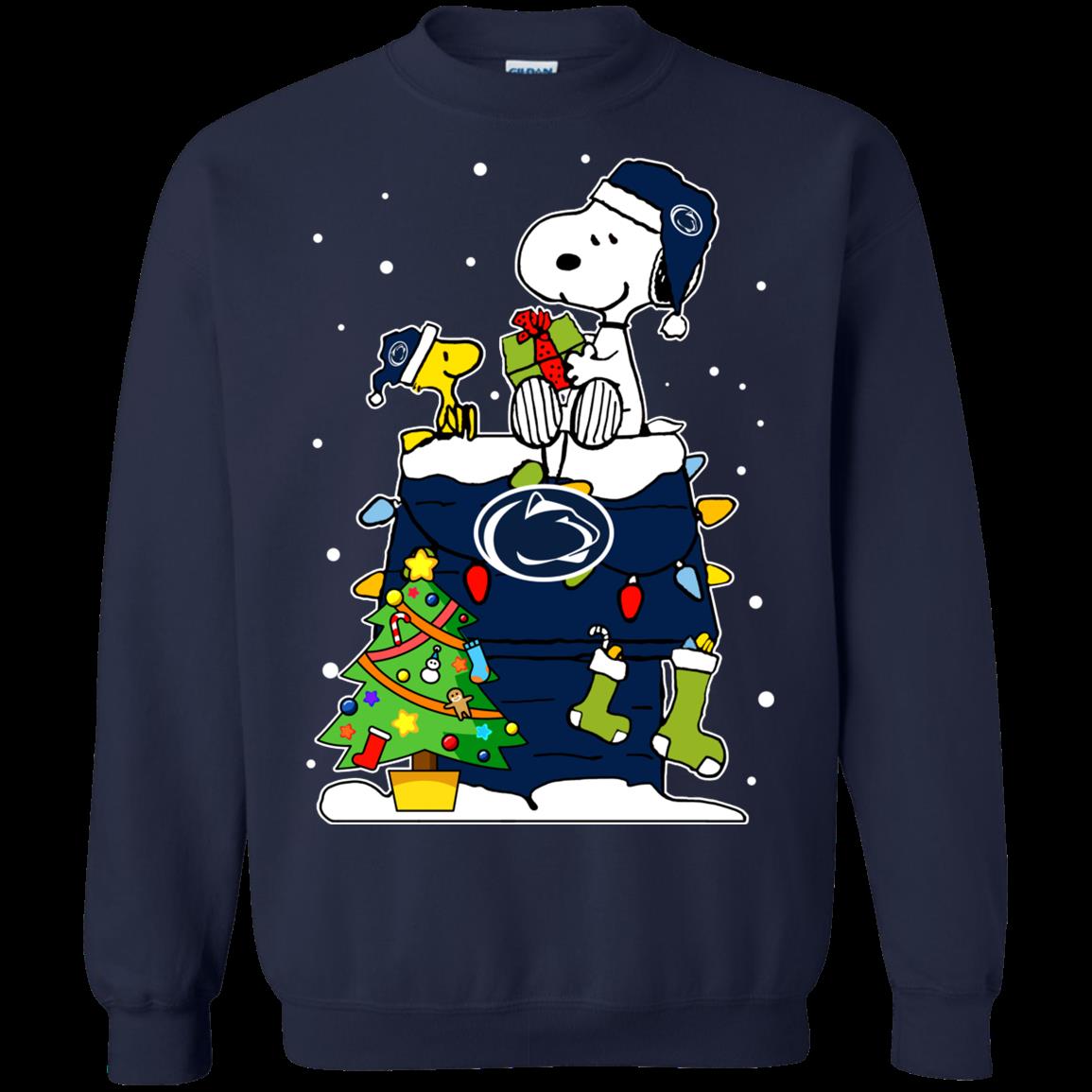 Penn State Nittany Lions Ugly Christmas Sweaters Snoopy Woodstock T Shirt Hoodies Sweatshirt 1 