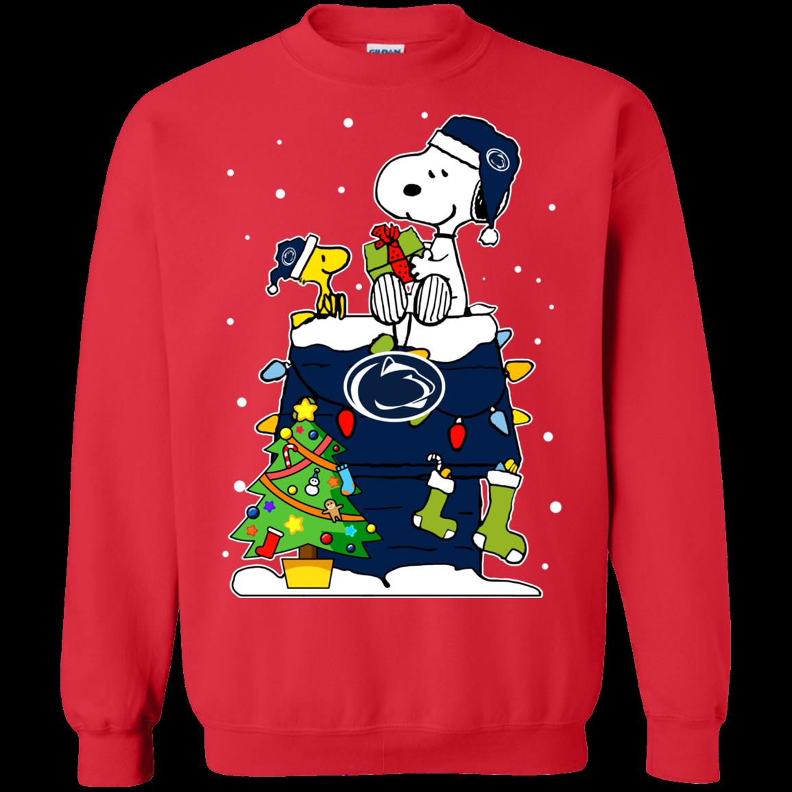 Penn State Nittany Lions Ugly Christmas Sweaters Snoopy Woodstock T Shirt Hoodies Sweatshirt 4 