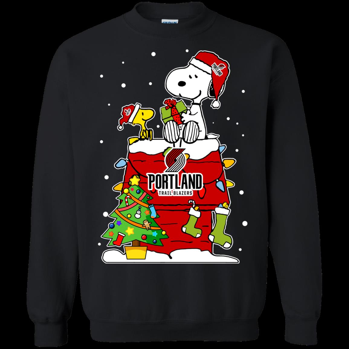 Portland Trailblazers Ugly Christmas Sweaters Snoopy T Shirt Hoodies Sweatshirt