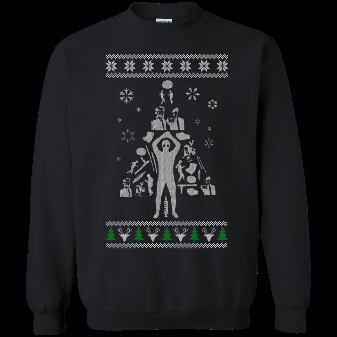 Pulp Fiction Christmas Ugly Sweater Tree Silhouette